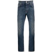 Blå Stonewashed Skinny-Leg Jeans