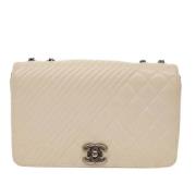 Beige Læder Chanel Clutch