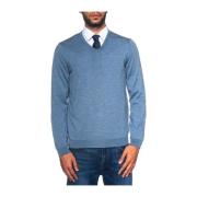 Elegant V-hals Pullover i Uld