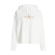 Oversized Hættetrøje med Monogram Broderi