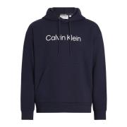 Herreblå Komfort Hoodie med Logo