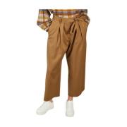 Bronze Wide-Leg Satin Trousers