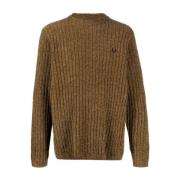 Logo-Broderet Beige Sweater