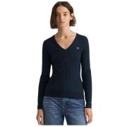 Twistet bomuld V-hals sweater