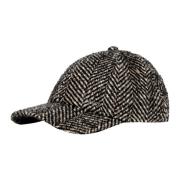 Baseball Cap i Grå Multifarvet Tweed