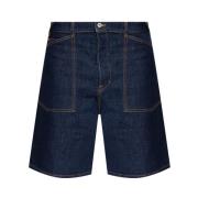 Marineblå Denim Shorts med Justerbar Spænde