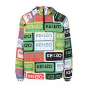 Stilfuld Herre Rød Let Jakke med KENZO Labels Print