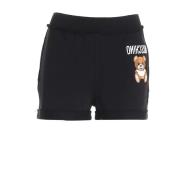 Sorte Teddybjørn Shorts med Frynser Detaljer