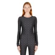 Sporty T7 Bodysuit med Mesh Paneler