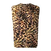 Leopard Print Silkebluse