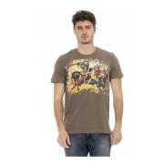 Stilfuld Brun Bomuld T-Shirt