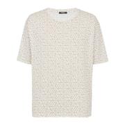 Oversize bomuld T-shirt med trykt pyramide monogram