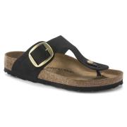 Minimalistisk Nubuck Læder Sandal med Stor Spænde