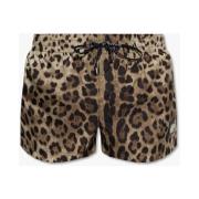 Leopardmønstret badeshorts