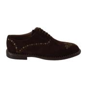 Studded Brun Ruskind Derby Sko