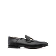 Sorte Læder Almond Toe Loafers