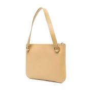 Beige Læder Crossbody Taske