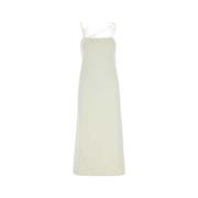 Elegant Ivory Viscose Blend Maxi Kjole