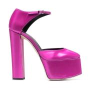 Med Hæl Fuchsia Pumps