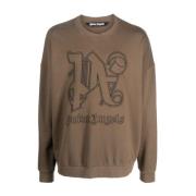 Brun Sweater med Broderet Logo