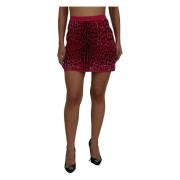 Pink Leopard High Waist A-line Mini Nederdel