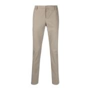 Taupe Grå Tapered-Leg Chino Bukser