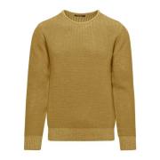 Ribbet uldblandet rundhals sweater