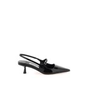 Sort Patent Læder Slingback Pumps