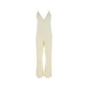 Elegant Ivory Satin Jumpsuit