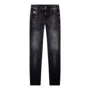 Punk Rock Slim-Fit Sorte Jeans