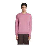 Merinould Crewneck Sweater med Ribkant og Manchetter