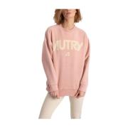 Pink Sweatshirt med Appliqué Logo