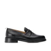 Sorte Penny Loafers med Brogue Detaljer