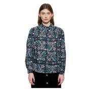 Bluse med flora-print