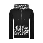 Sort Sweater med Graffiti Print