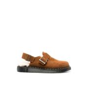 Shearling Mules i Pecan Brown