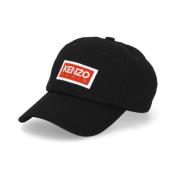 Sort bomuld baseball cap med broderet logo