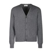 Grå Cashmere Cardigan med Broderet Hjerte Logo