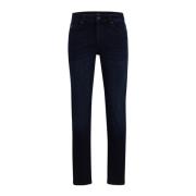 Slim-Fit Regular-Rise Jeans i Behageligt Blåt Strækbomuld med Luksuriø...