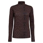 Leopardmønstret Højhalset Bluse