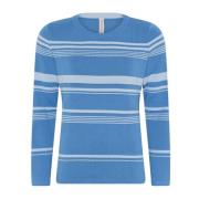 Struktureret Stribet Pullover Bluse