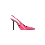 Fluorescerende pink slingback med stilethæl