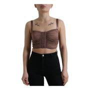 Brun Ærmeløs Cropped Top