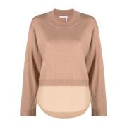 Hyggelig Brun Sweater med Ribkanter