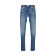 Blå Stone Washed Slim Fit Jeans med Logo