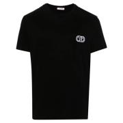 Sort bomuld T-shirt med VLogo signatur patch