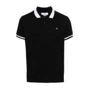 Sort Stribet Polo Shirt