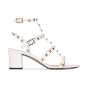 Hvide Rockstud Ankelrem Sandaler