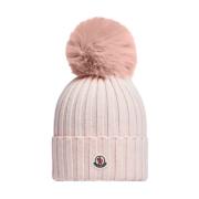 Beanie med Pom Pom - Baby Pink