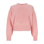 Pink Oversize Uld Sweater